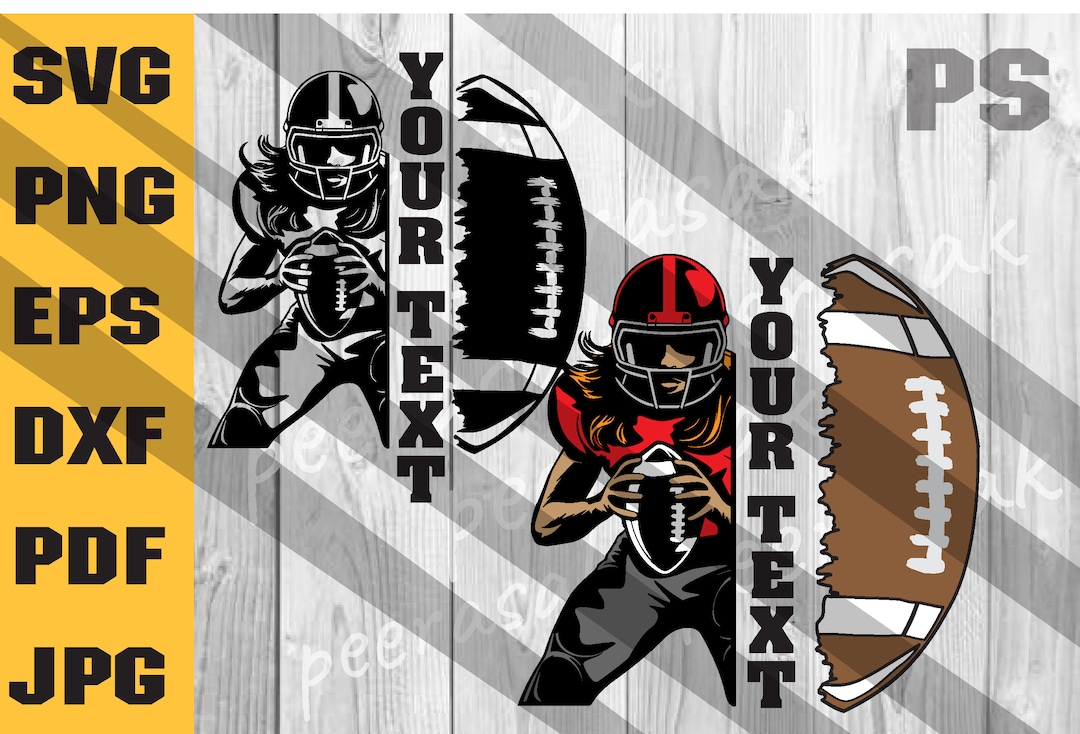 Girl Football Player Svg, Football Svg, Colored Layers, Football Team