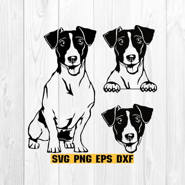 Jack Russell Terrier svg, Silhouettes dxf, Dog SVG Files for Cricut, terrier clipart, Dog Cut file, animal svg, vector dog