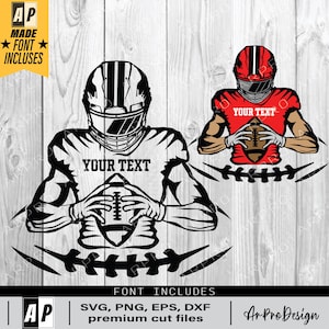 Fußball svg, American Football Spielerin svg, farbige Schichten, Fußballmannschaft, Fußball Mom, Fußballsaison svg, Fußballsilhouette
