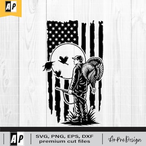 US Truthahn Jagd SVG, Wilder Truthahn SVG, Truthahn Jäger SVG, Gobbler Truthahn SVG, Truthahn Jagd Clipart, Vintage Jäger Sonnenuntergang Szene
