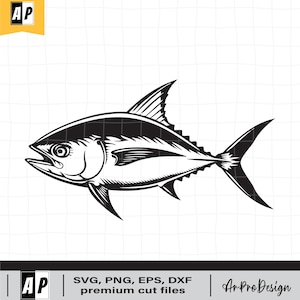 Tuna Fish SVG, Tuna Clipart, Fishing PNG, Fish Vector Art, Fisherman Svg | Fishing Shirt | Png Eps Dxf Ai