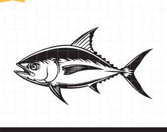 Tuna Fish SVG, Tuna Clipart, Fishing PNG, Fish Vector Art, Fisherman Svg | Fishing Shirt | Png Eps Dxf Ai