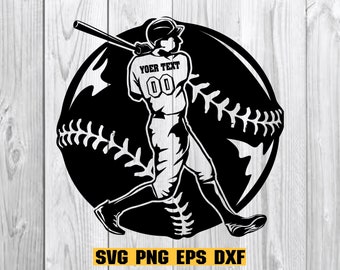 Baseball Player SVG, Baseball monogram for Silhouette,softball svg files,softball silhouette Cricut
