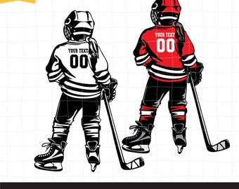 Hockey-Kind-Mädchen-Svg Png, Eishockey-Kind-Svg, Hockeyspieler-Svg, personalisierter Name, Eislaufen-Svg, Torhüter-Clipart, Eishockey-Shirt