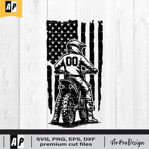 US Motocycle Racer Svg, Motorcross Svg, Dirt Bike Svg, Racing Svg, Biker Svg, Dirtbike Svg, Motocross Svg Files for Cricut and Silhoeutte