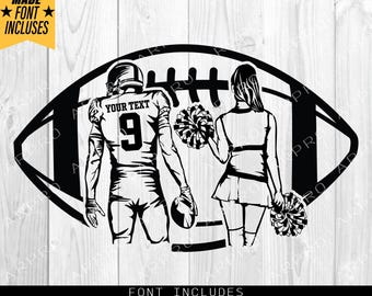 Football Player Svg, Cheerleader Svg, Football Name Svg, Cheer Dance Svg, Football Shirt, Football Season, Cheer Clipart, Png Dxf Eps