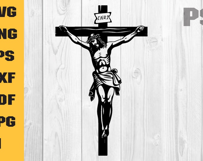 Jesus Crucifix SVG | Jesus Christ on Cross SVG | Religious Christian ...
