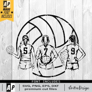 Volleyball three player SVG, Volleyball  svg, Volleyball Girl svg, volleyball player svg, Volleyball png, Digital Download Clipart