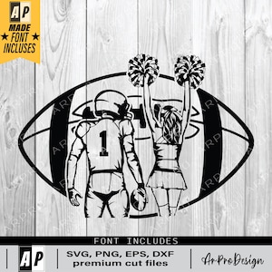Football Player Svg, Cheerleader Svg, Football Name Svg, Cheer Dance Svg, Football Shirt, Football Season, Cheer Clipart, Png Dxf Eps