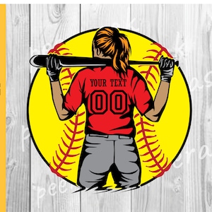 Girls softball svg, colored layers, Baseball Game For Silhouette, Base Bat Sport Activity or Cricut, Sticker Vector, Sublimation
