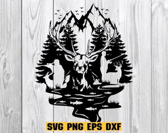 Hunting Svg, Deer hunting Svg, Deer Hunter Svg, Outdoor Hunting Svg, Hunting Shirt Svg, Clipart, Png, Vector, Cut Files