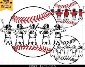 Baseball five kids Svg Png, Baseball Kids Svg, Baseball Player Svg, Baseball Kid Shirt, Baseball Shirt, Baseball Clipart, Baseball Stencil