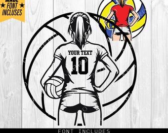 Volleyball Svg Png, Personalized Name, Volleyball Girl Player Svg, Volleyball Player Svg, Volleyball Girl Svg for Cricut Volleyball Team Svg