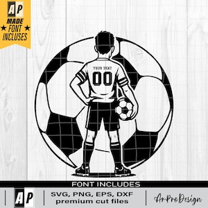 Soccer Kid Player Svg, Personalized Name Svg, Soccer Kid Svg, Soccer Svg, Soccer Clipart, Football Png, Soccer Kid Cutfile, Png Dxf