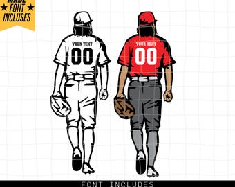Baseball Player SVG, farbige Schichten, personalisierte Name SVG, Baseball Team SVG, Baseball Dad SVG, Baseball Cutfile, Baseball
