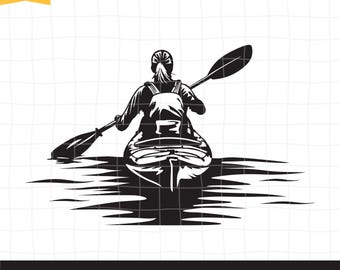 KAYAK GIRL svg, Kayak SVG file Kayak girl, Kayak Scene Svg, Adventure Svg, Kayaking Svg, canoe svg, boat svg, silhouette, png, cut file