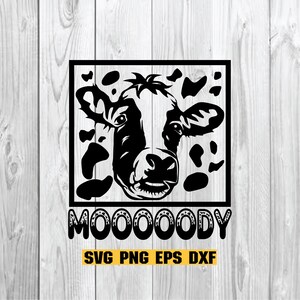 Moody Cow svg, Sleepy Cow, Lazy Cow, Farm Girl, Cow Lovers, Heifer, Farmer Gift Sublimation, Instant Download, Png Printable, Digital Print