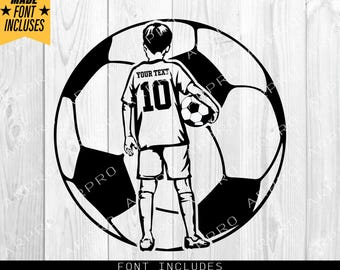 Soccer Kid Player SVG PNG, Team Shirt Cut File for Cricut