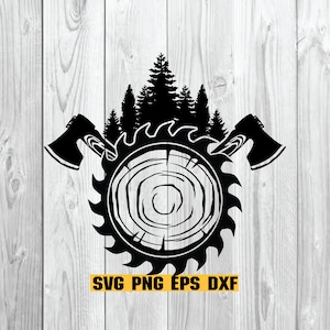 Lumberjack SVG, Forest svg, Woodworking svg, Sawblade svg, Wood Saw svg, Carpentry svg, Digital Download Clipart SVG