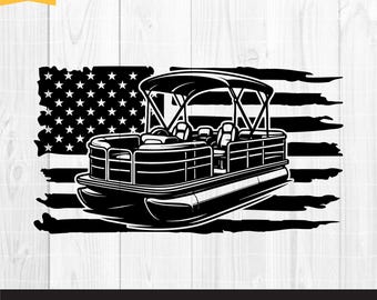 US Pontoon Boat SVG, Pontoon Boat Files for Cricut, Pontoon Clipart, Pontoon Svg, Pontoon Stencil, Boat Svg, Pontoon Png, Boat Cutting Files