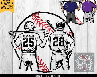 Honkbal Svg Png, honkbal twee speler Svg, gepersonaliseerde naam Svg, honkbal Svg, honkbal vader Svg, honkbalshirt, honkbal Clipart, honkbal
