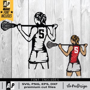 Lacrosse SVG, Lacrosse girl, Lacrosse Player SVG, Lacrosse Player Printable, Woman Lacrosse silhouette, Female Lacrosse Player