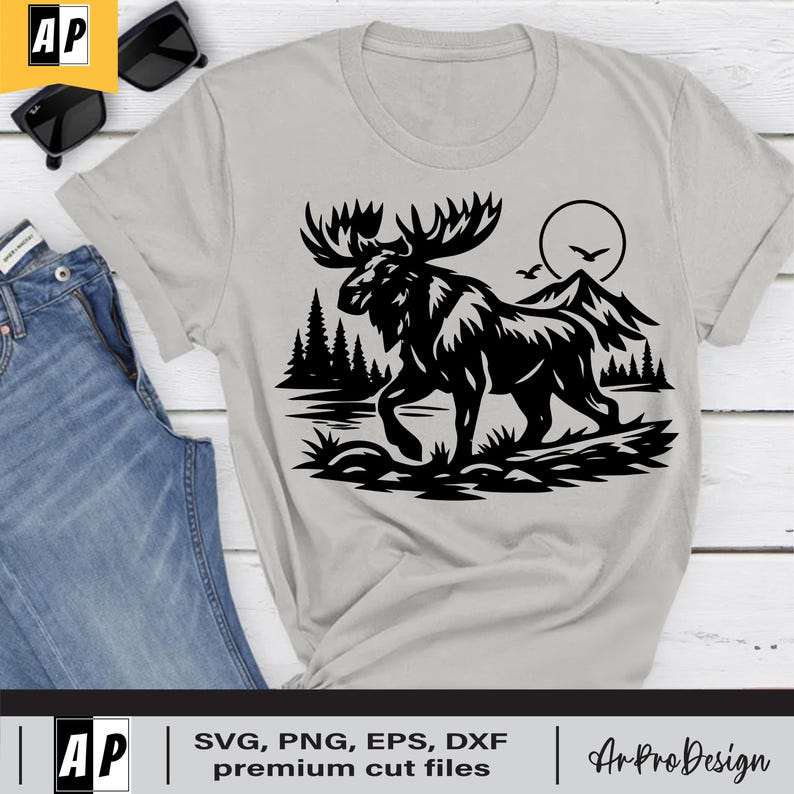 Moose Riders Svg Moose Svg, Mountain Forest Moose Svg, Wildlife Nature Scene, Moose ...