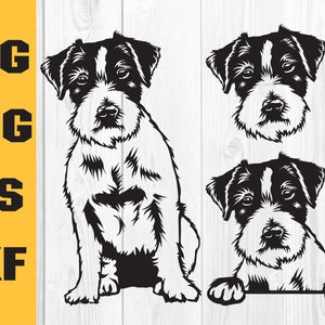 Jack Russell Terrier Svg, Peeking Dog Svg Cricut, Dog Dxf, Face, Body ...