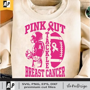 Football SVG, Pink Out Tackle Breast Cancer, Clipart For Cricut, Cancer Awareness svg, Fight Breast Cancer Flag svg, eps
