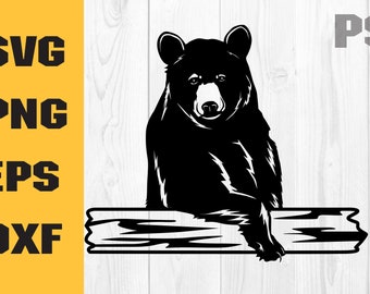 bear SVG, Black bear SVG files cricut, bear clipart, funny wild woodland Animal, Digital Download Clipart SVG