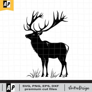 Elk Deer svg, Elk Antler Svg, Deer Clipart, Deer Hunter svg, Hunting Shirt svg, Deer Antler Cricut, Camping Cut File for Cricut