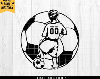 Soccer boy svg, Soccer Player Svg, colored layers, Soccer Monogram Svg, Soccer Clipart, Soccer Cricut Cut file, Name Soccer Svg
