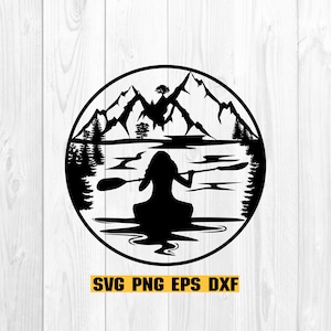 KAYAK GIRL svg, Kayak SVG file Kayak girl - kayak svg, kayaking svg, canoe svg, boat svg, silhouette, png, cut file