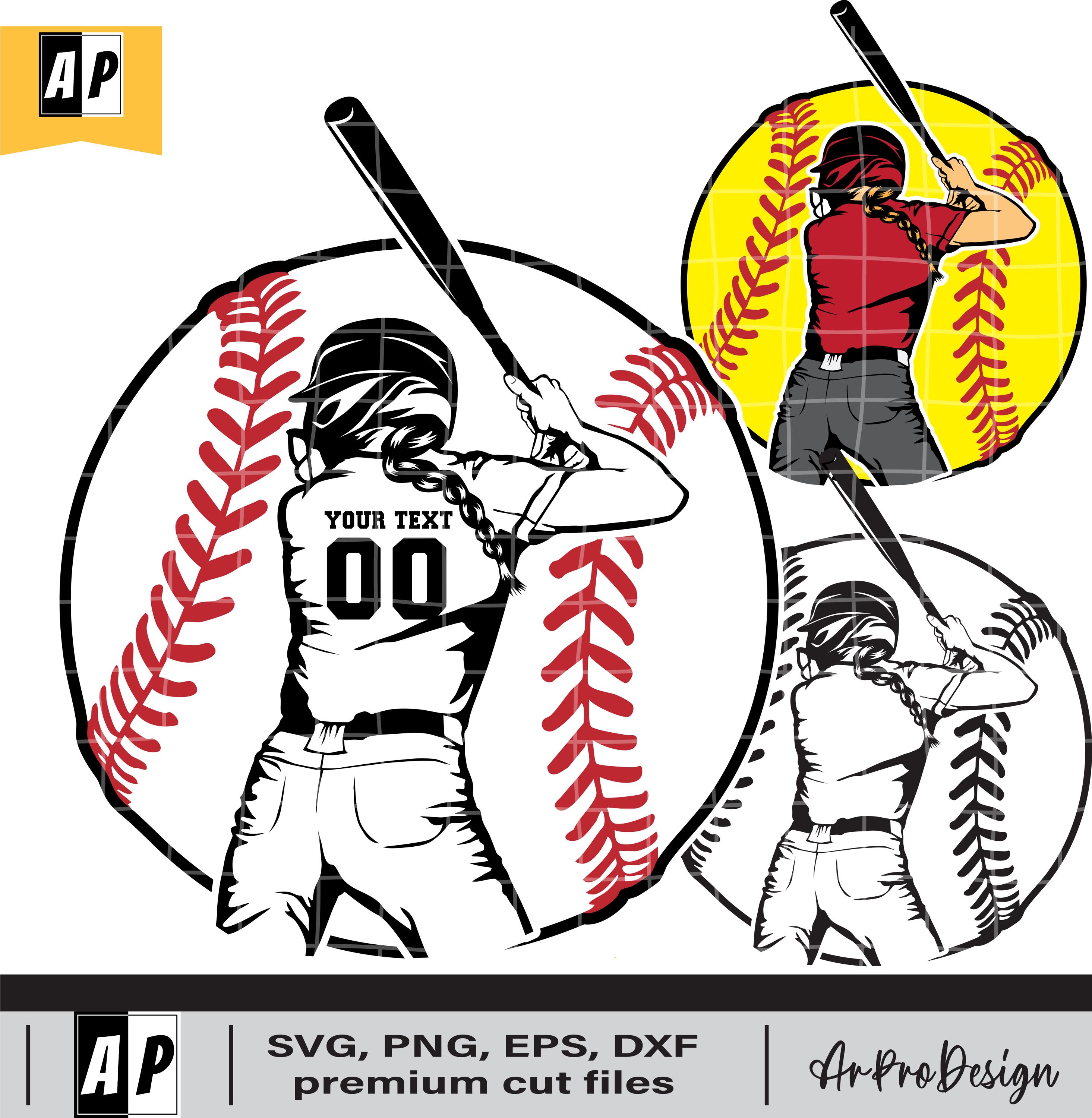 Girls softball svg, Softball Swing, Baseball Game For Silhouette, Base Bat Sport Activity or Cricut, Sticker Vector, Sublimation
