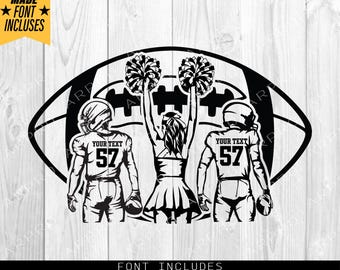 Cheerleader Svg, Football Player Svg, Football Name Svg, Cheer Dance Svg, Football Shirt, Football Season , Cheer Clipart, Png Dxf Eps