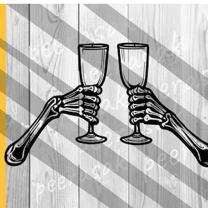 Skeleton Cheers SVG, Toast SVG, Salud SVG, Beer T-Shirt Decal,  Beer Cheers Svg, Beer Svg, Cheers Svg, Digital Download, Instant Download