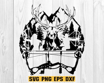 Deer Bow Hunting svg , Deer Hunting svg , Deer svg , Bow Hunting Clipart , Deer Cutfile , Hunter Shirt svg , Outdoor svg, Bow svg