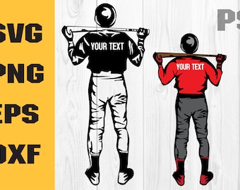 Baseball Player SVG, colored layers, Baseball monogram for Silhouette,softball svg files,softball silhouette Cricut