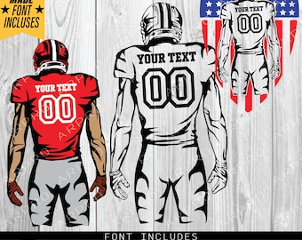 Customizable Football Player SVG, Scalable Vector Graphics for Cricut, Ideal for Football Enthusiasts | Detailed and Dynamic Graphics