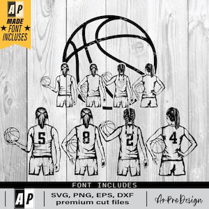 Basketball Svg Png, Basketball four Girl SVG, Basketball School, Sports, Basketball, Svg for cricut, Digital Download Clipart