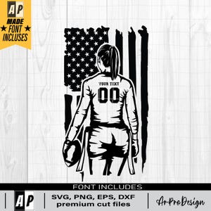 US Flag Football Player Svg, Personalized Name, Football Girl Svg, Flag Football Shirt, Football Season, Sublimation Designs