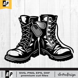 Combat Boots svg, Combat Boots Clipart, Veteran Shirt, Navy svg, Veteran svg, Army svg, Soldier svg, Combat Boots Cut Files, Patriotic Boots