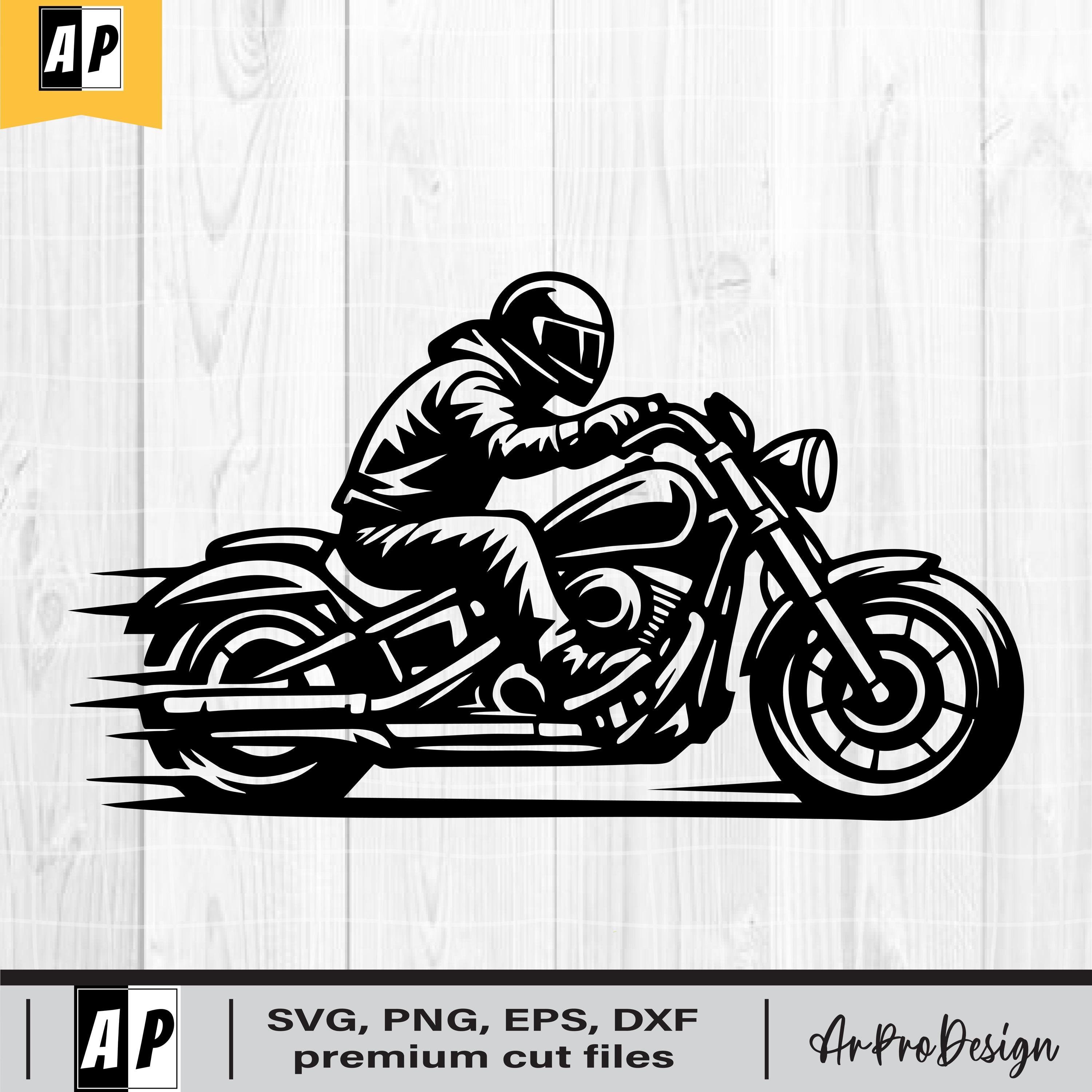 Motorcycle Riding Svg Motorcycle Rider Svg, Biker Chopper Svg, Motorcycle Silhouette, Custom ...