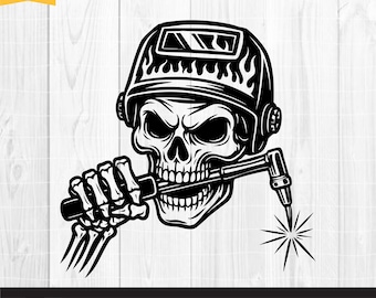 Welder Skull Svg, Welder Svg File, Welder Clipart, Welder Skull Svg, Welder illustration, Welder Cut Files, Png Dxf Jpg Eps