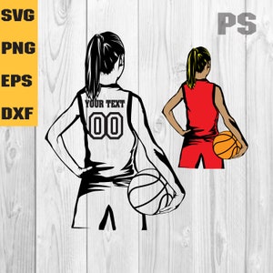 Basketball Girl svg, colored layers, Afro puff ponytail, Basketball School, Sports, Basketball, Svg for cricut, Digital Download Clipart