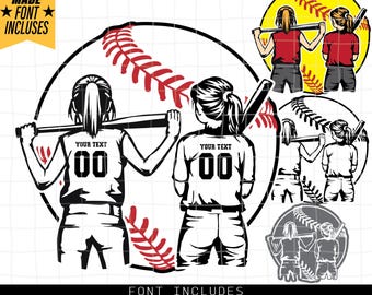 Softball Player Svg, Personalized Name Svg, Softball Team Svg, Softball Mom Svg, Softball Player Clipart, Softball Cutfile, Baseball Svg