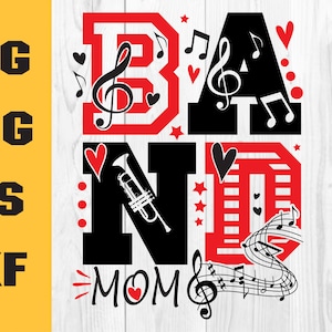 Band Mom svg, band mom png, iron on Band, marching band svg, marching band mom, png, download, Digital Download Clipart