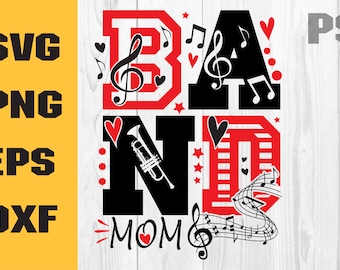 Band Mom svg, band mom png, żelazko na Band, marszowa orkiestra svg, marszowa orkiestra mama, png, pobierz, cyfrowe pobieranie clipartów