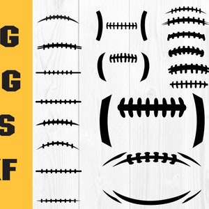 Football Laces svg, Football outline, Football Stitch images for Cricut
