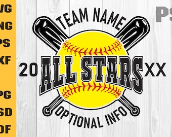 Allstar svg, softball svg, all star svg, shirt design, Girls softball svg, Softball Swing, Baseball Game For Silhouette
